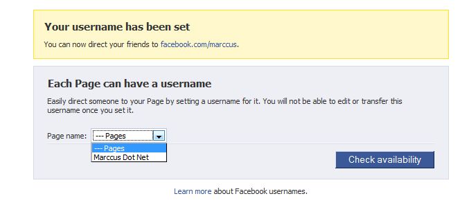 pages username 2